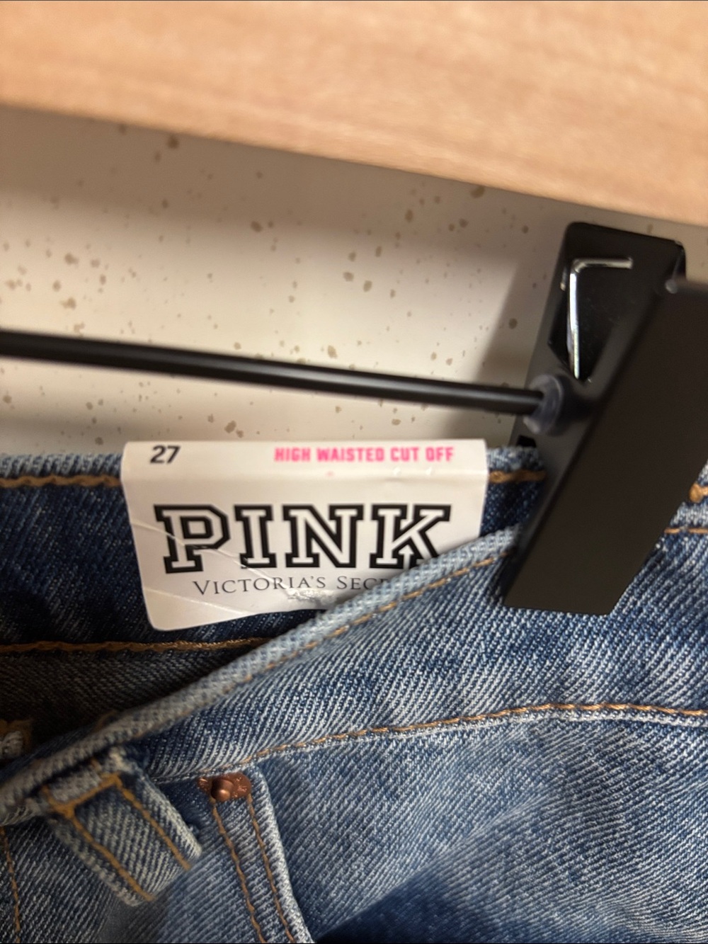 PINK - Victoria Secret - NWT - High Rise Denim Cutoff Shorts (size 27) - Picture 2 of 7